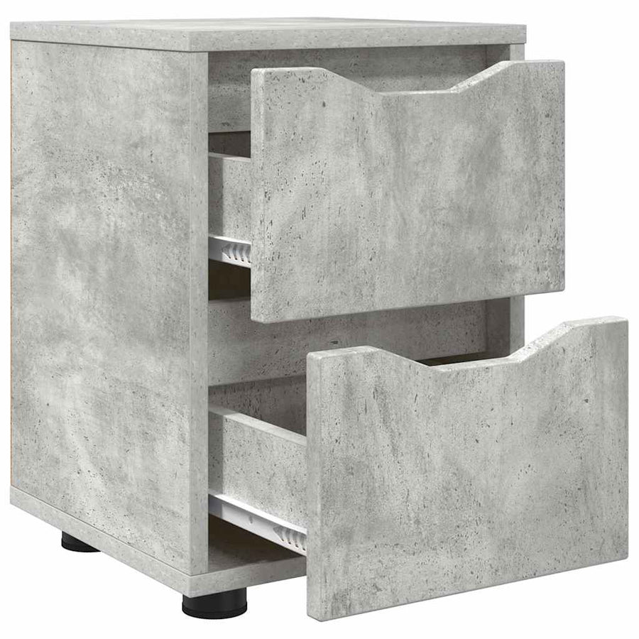 Nachtkastjes 2 pcs Beton Grijs 30,5 x 30 x 43 cm Bewerkt hout