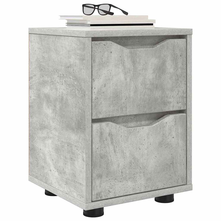 Nachtkastjes 2 pcs Beton Grijs 30,5 x 30 x 43 cm Bewerkt hout