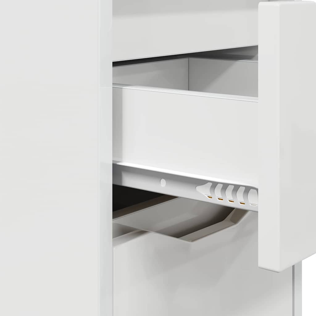 Nachtkastjes 2 pcs Hoogglans wit 30,5 x 30 x 43 cm Bewerkt hout