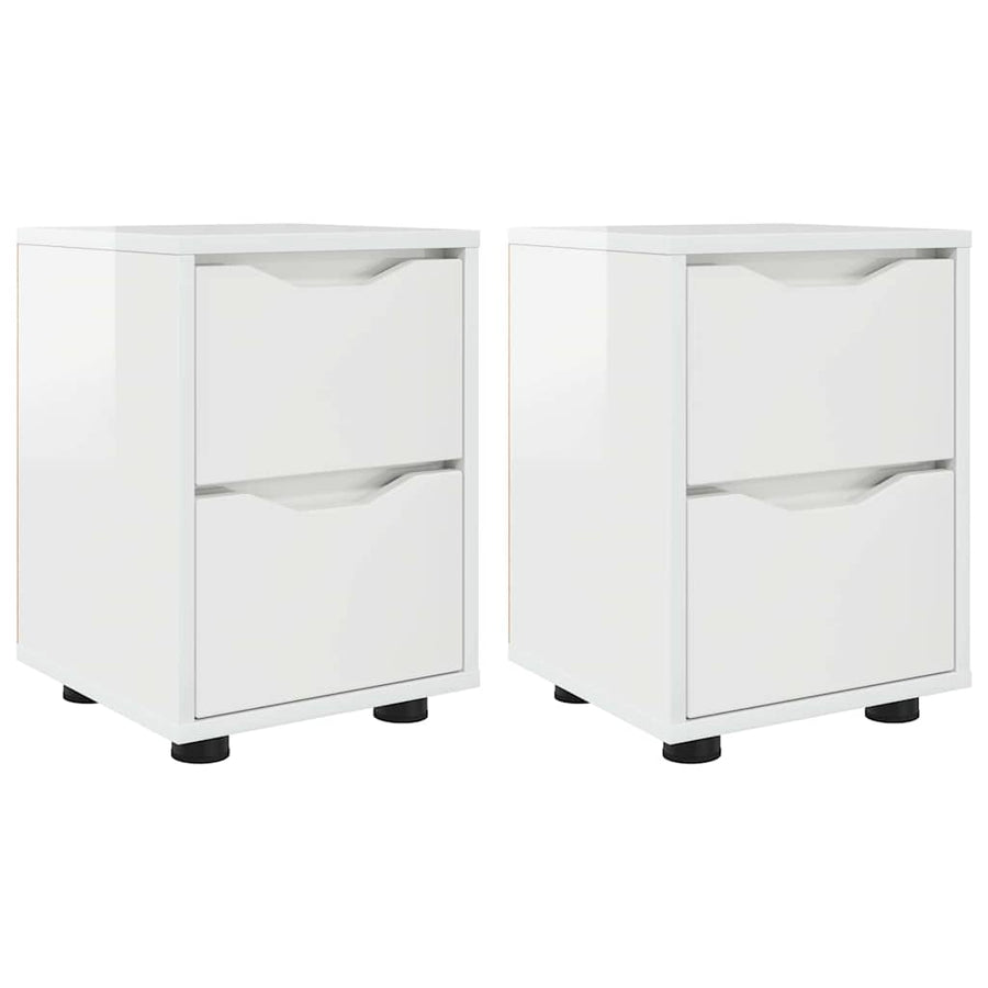 Nachtkastjes 2 pcs Hoogglans wit 30,5 x 30 x 43 cm Bewerkt hout