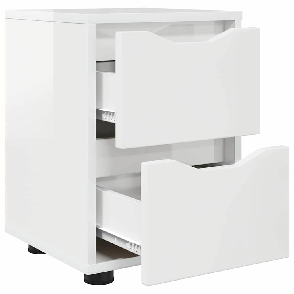 Nachtkastjes 2 pcs Hoogglans wit 30,5 x 30 x 43 cm Bewerkt hout