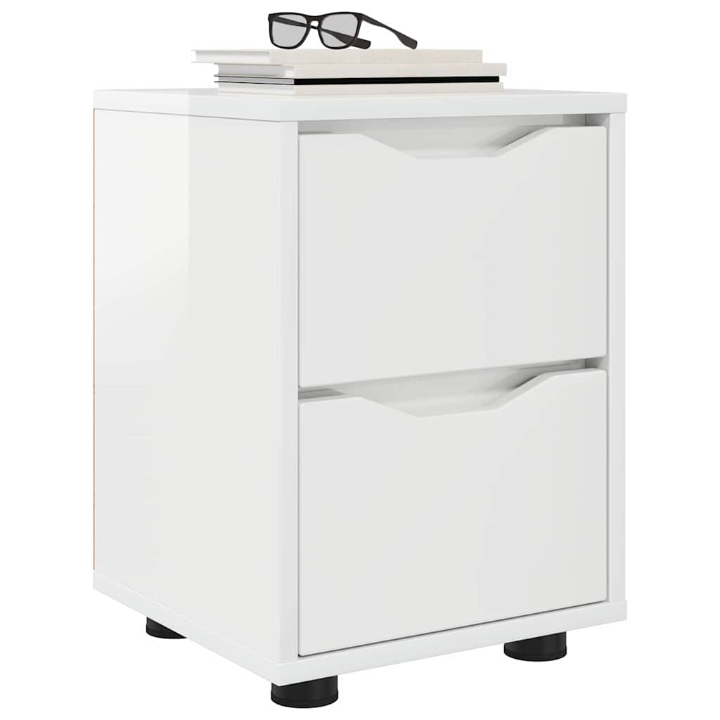 Nachtkastjes 2 pcs Hoogglans wit 30,5 x 30 x 43 cm Bewerkt hout