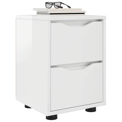 Nachtkastjes 2 pcs Hoogglans wit 30,5 x 30 x 43 cm Bewerkt hout