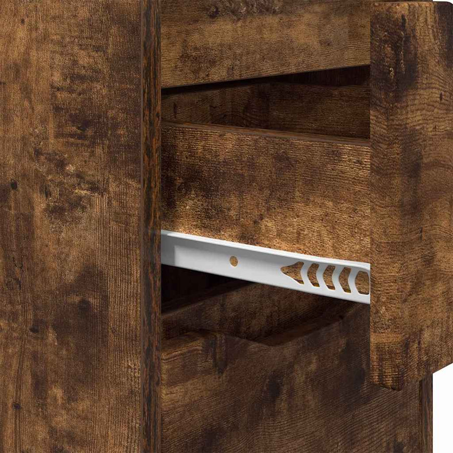 Nachtkastjes 2 pcs Gerookt eiken 30,5 x 30 x 43 cm Bewerkt hout