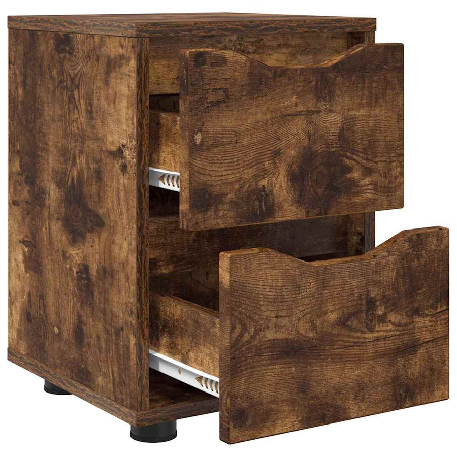 Nachtkastjes 2 pcs Gerookt eiken 30,5 x 30 x 43 cm Bewerkt hout