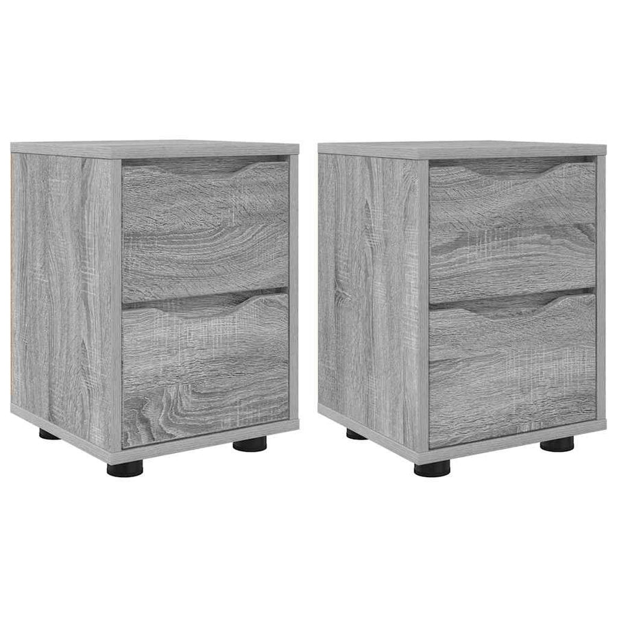 Nachtkastjes 2 pcs Grijs Sonoma 30,5 x 30 x 43 cm Bewerkt hout