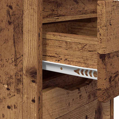 Nachtkastje met lade Oud Hout 30,5 x 30 x 43 cm Bewerkt hout