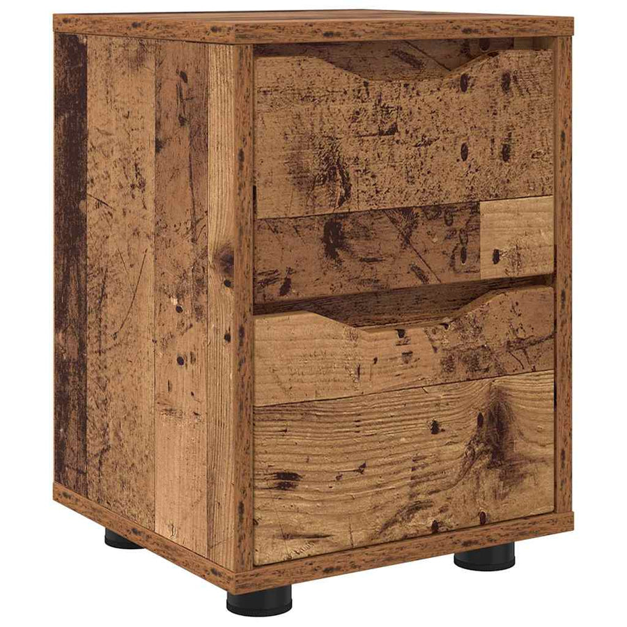 Nachtkastje met lade Oud Hout 30,5 x 30 x 43 cm Bewerkt hout
