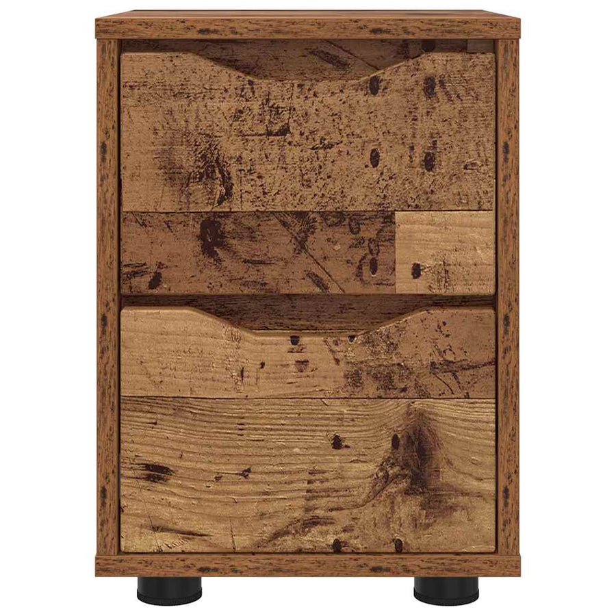 Nachtkastje met lade Oud Hout 30,5 x 30 x 43 cm Bewerkt hout