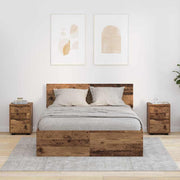 Nachtkastje bewerkt hout 30,5x30x43 cm oud hout