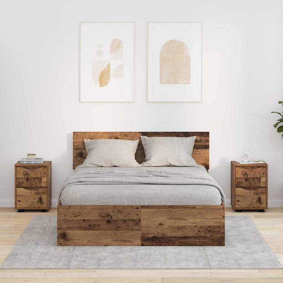 Nachtkastjes 2 pcs Oud Hout 30,5 x 30 x 43 cm Bewerkt hout