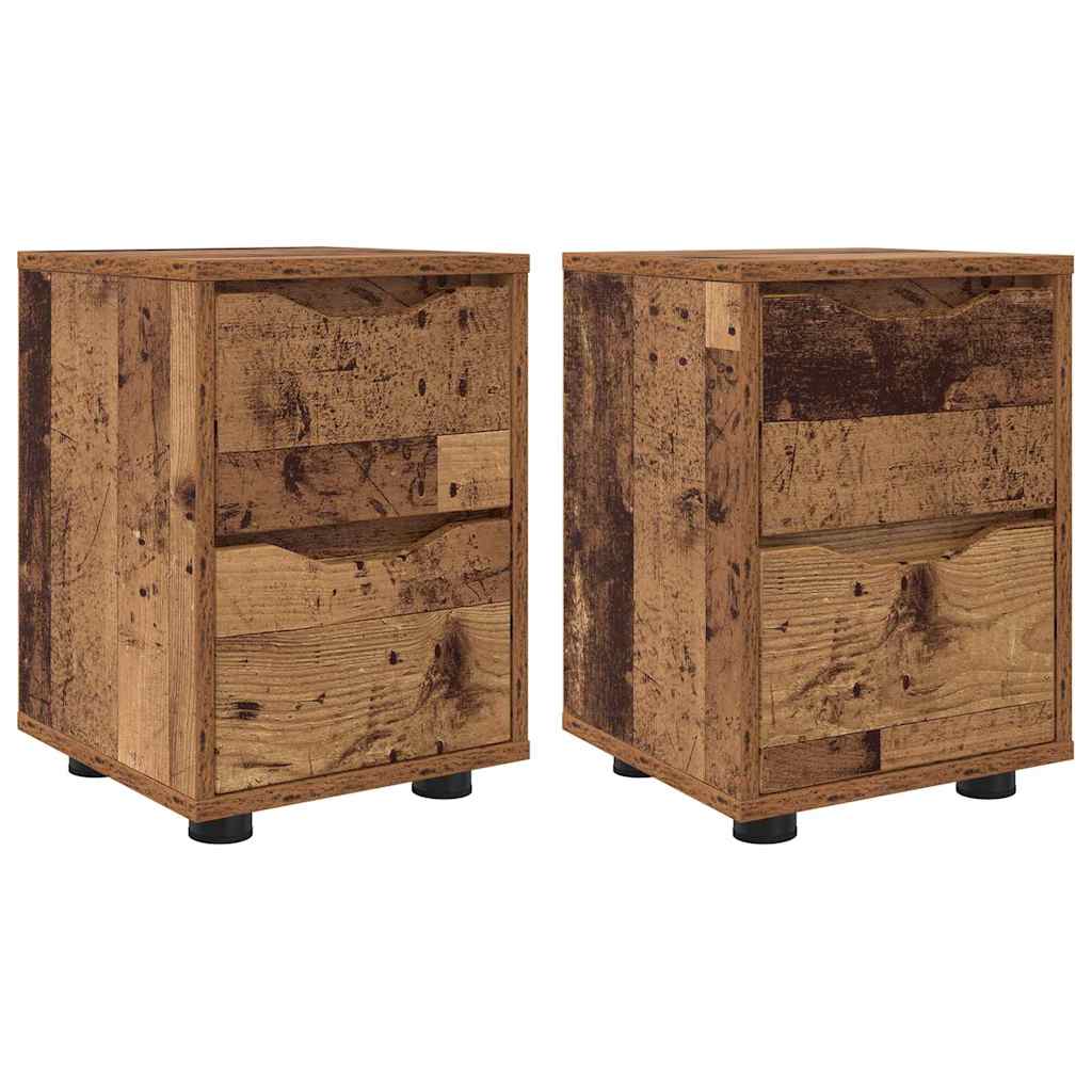 Nachtkastjes 2 pcs Oud Hout 30,5 x 30 x 43 cm Bewerkt hout