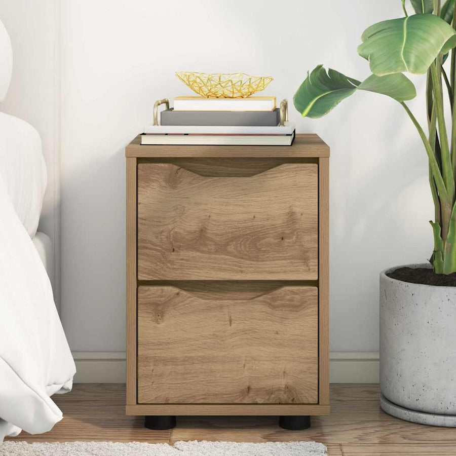 Nachtkastje Artisan Eiken 30,5 x 30 x 43 cm Bewerkt hout