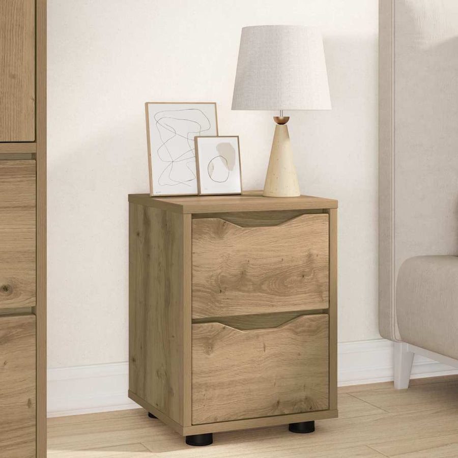 Nachtkastjes 2 pcs Artisan Eiken 30,5 x 30 x 43 cm Bewerkt hout