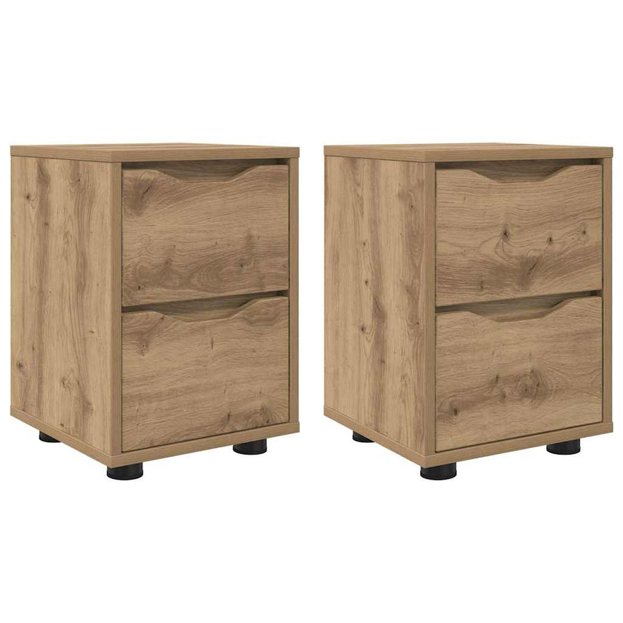 Nachtkastjes 2 pcs Artisan Eiken 30,5 x 30 x 43 cm Bewerkt hout