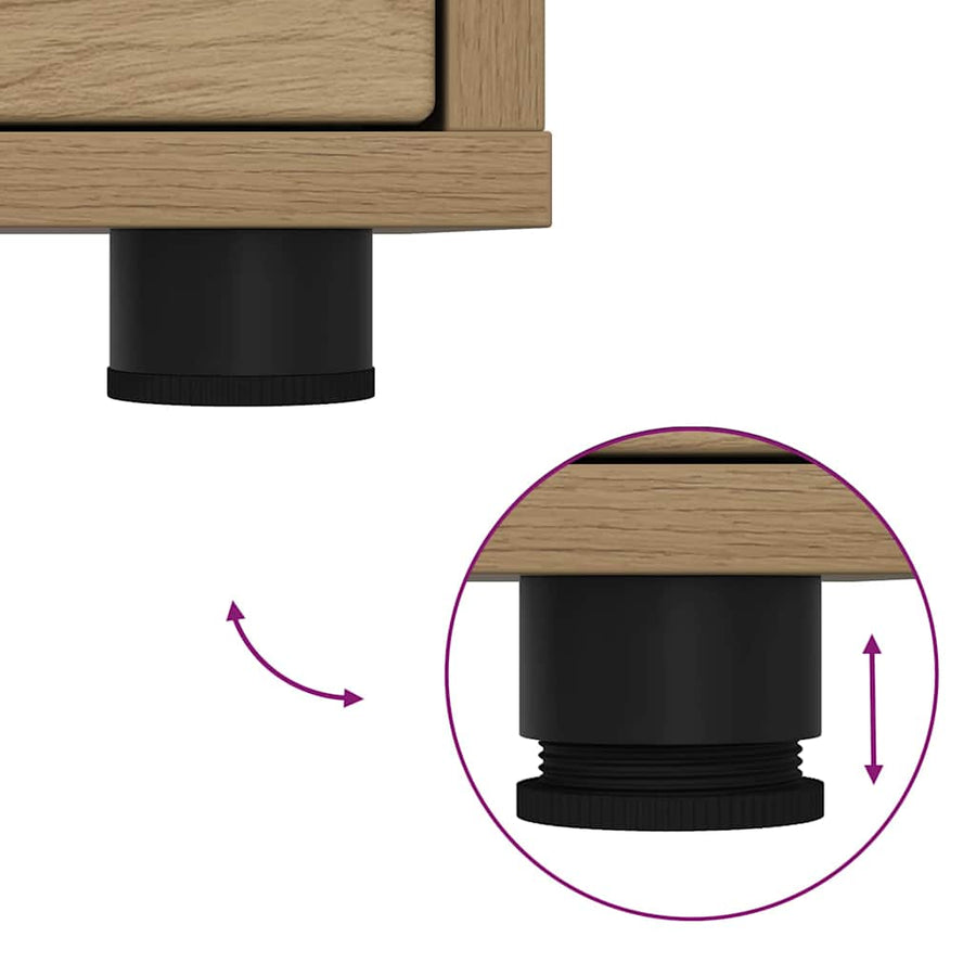 Nachtkastjes 2 pcs Artisan Eiken 30,5 x 30 x 43 cm Bewerkt hout