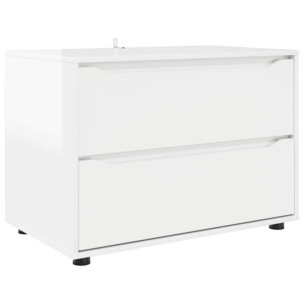 Opbergkast Hoogglans wit 80 x 48 x 57 cm Bewerkt hout