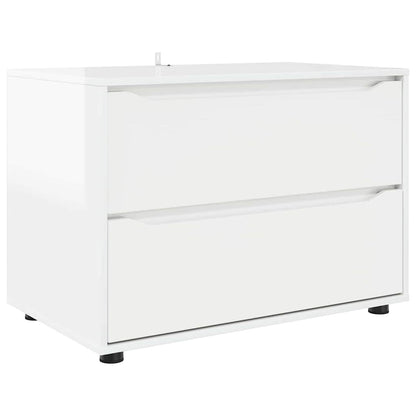 Opbergkast Hoogglans wit 80 x 48 x 57 cm Bewerkt hout