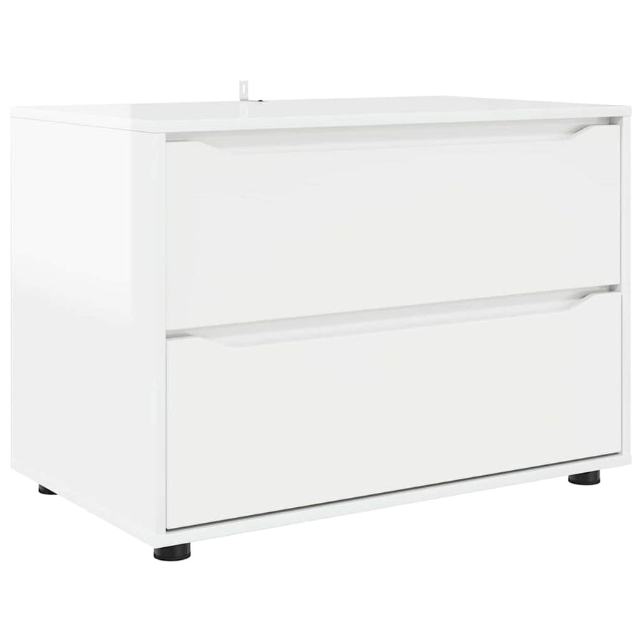 Opbergkast Hoogglans wit 80 x 48 x 57 cm Bewerkt hout
