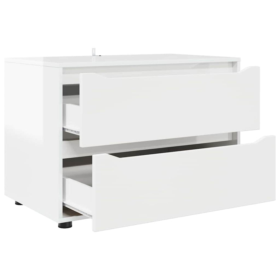 Opbergkast Hoogglans wit 80 x 48 x 57 cm Bewerkt hout