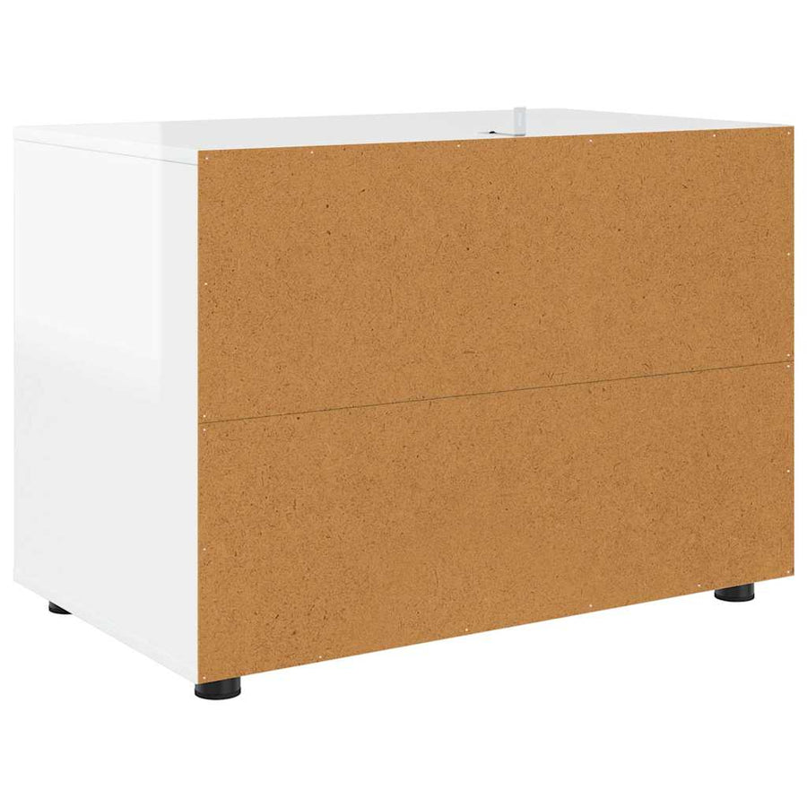 Opbergkast Hoogglans wit 80 x 48 x 57 cm Bewerkt hout