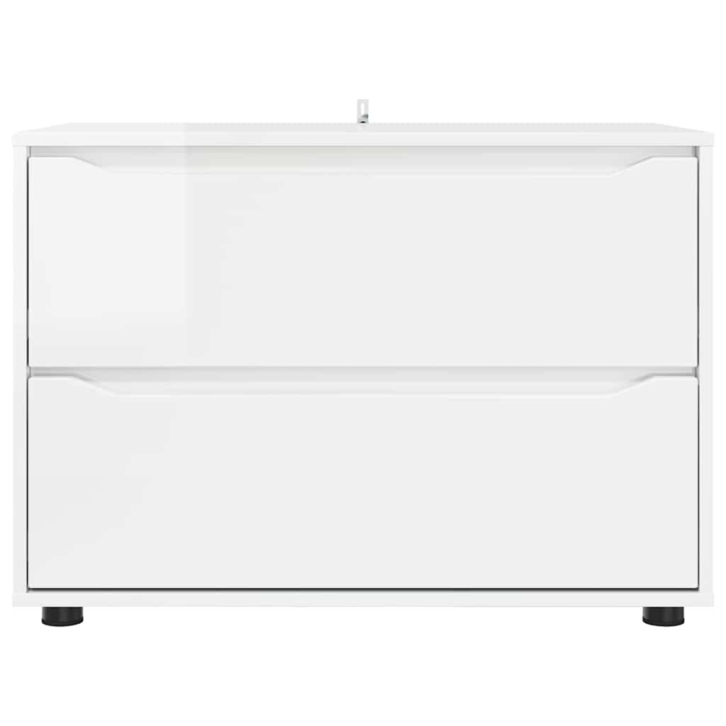 Opbergkast Hoogglans wit 80 x 48 x 57 cm Bewerkt hout