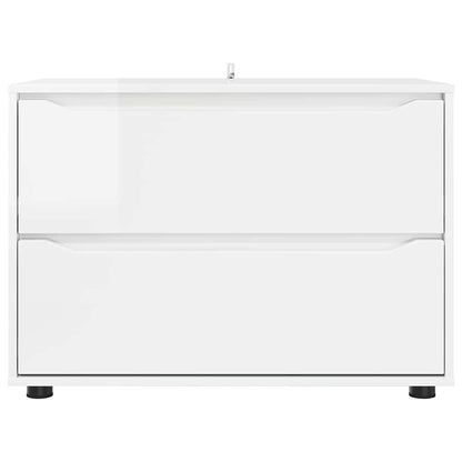 Opbergkast Hoogglans wit 80 x 48 x 57 cm Bewerkt hout