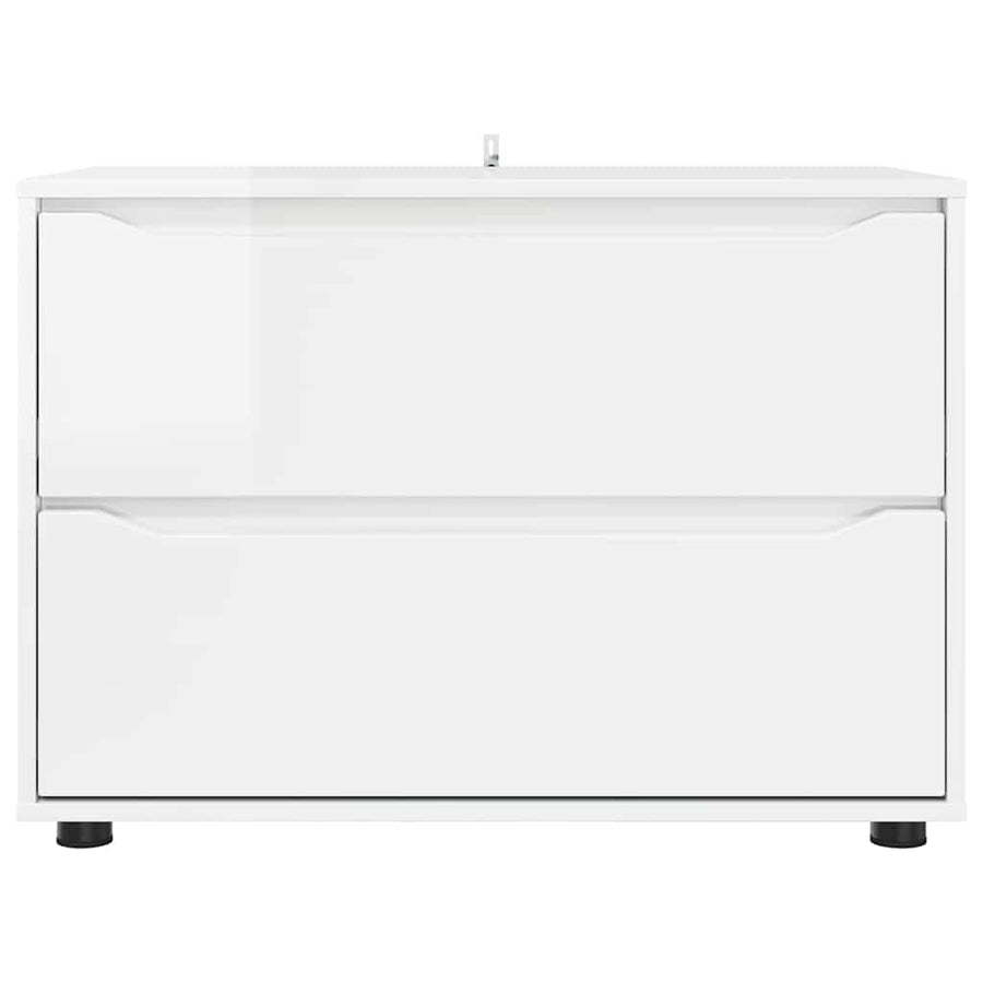 Opbergkast Hoogglans wit 80 x 48 x 57 cm Bewerkt hout
