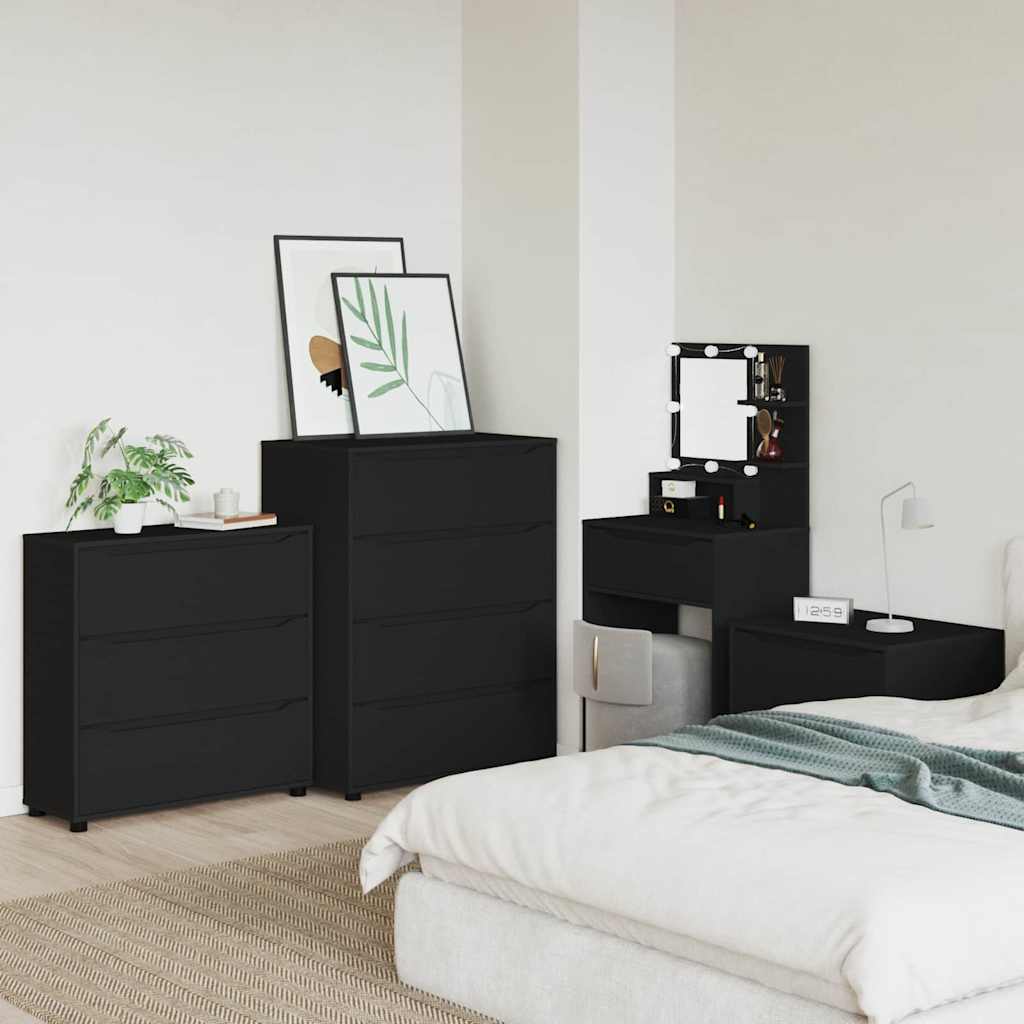 Opbergkast Zwart 80 x 31 x 81 cm Bewerkt hout