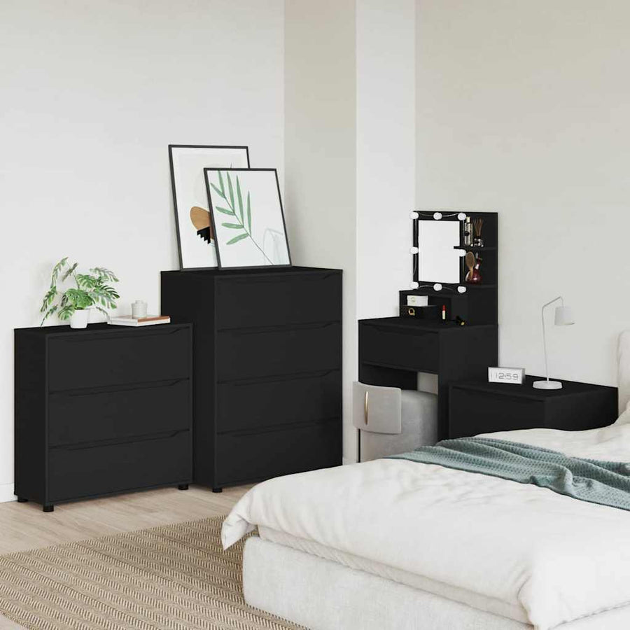 Opbergkast Zwart 80 x 31 x 81 cm Bewerkt hout