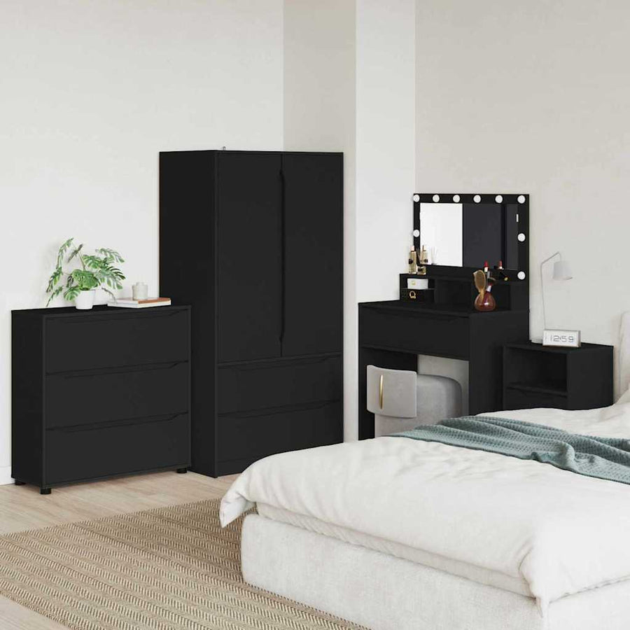 Opbergkast Zwart 80 x 31 x 81 cm Bewerkt hout
