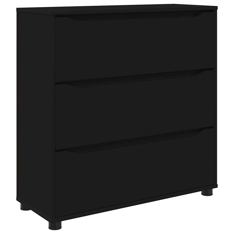 Opbergkast Zwart 80 x 31 x 81 cm Bewerkt hout