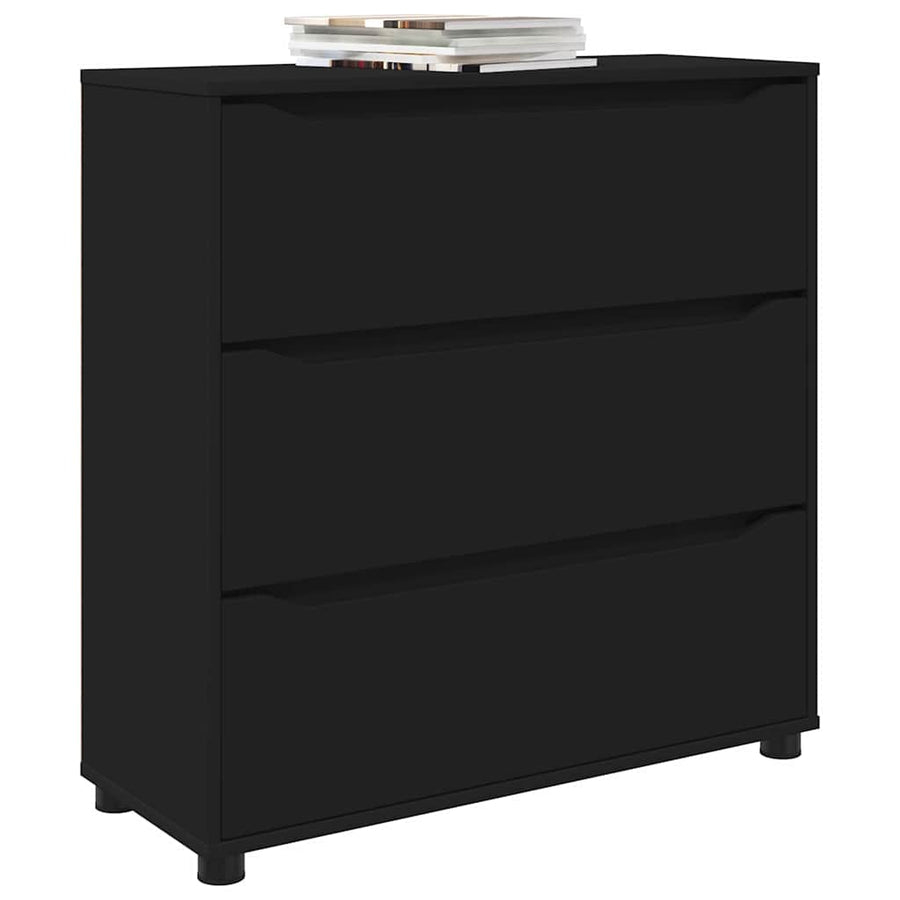 Opbergkast Zwart 80 x 31 x 81 cm Bewerkt hout
