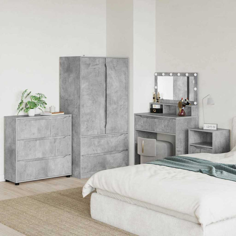 Opbergkast Beton Grijs 80 x 31 x 81 cm Bewerkt hout
