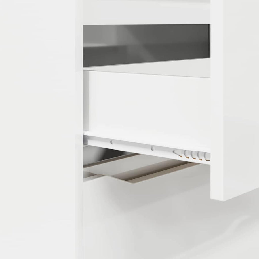 Opbergkast Hoogglans wit 80 x 31 x 81 cm Bewerkt hout