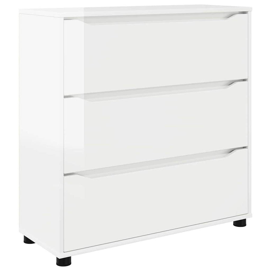 Opbergkast Hoogglans wit 80 x 31 x 81 cm Bewerkt hout