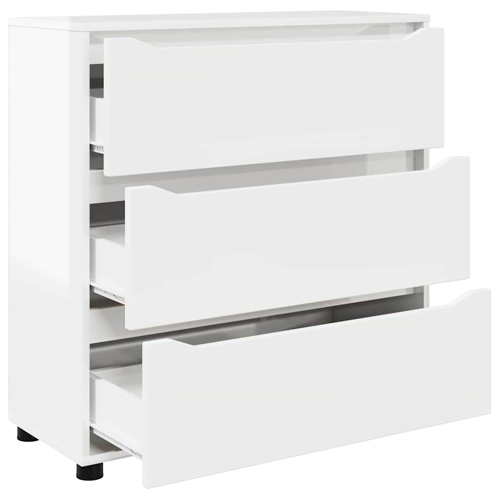 Opbergkast Hoogglans wit 80 x 31 x 81 cm Bewerkt hout