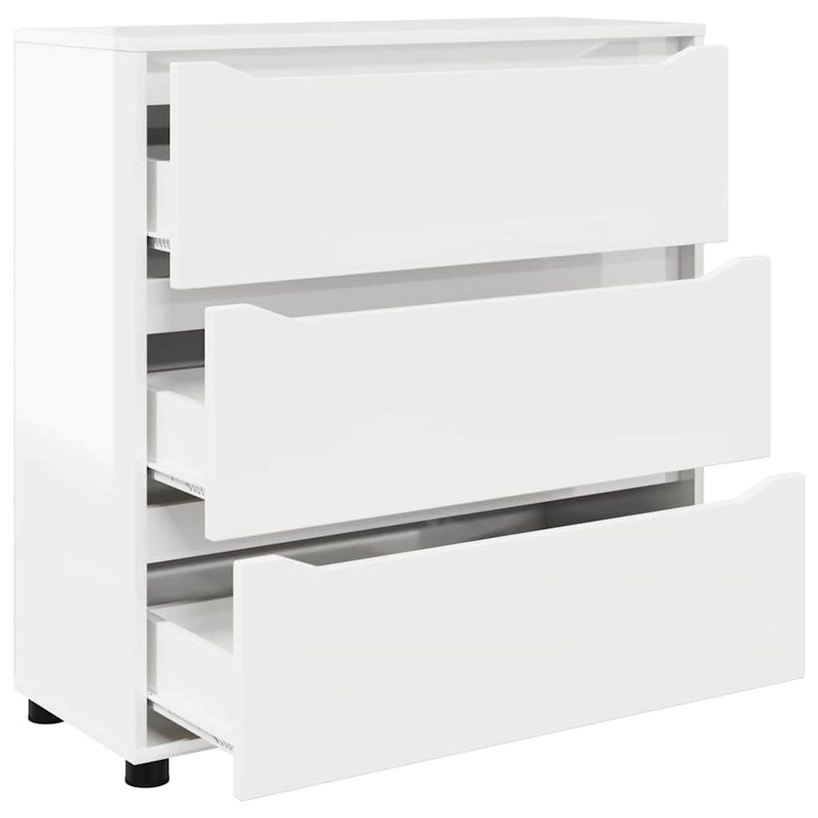Opbergkast Hoogglans wit 80 x 31 x 81 cm Bewerkt hout