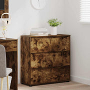 Opbergkast 80x31x81 cm gerookt eiken bewerkt hout
