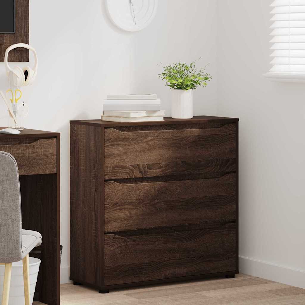 Opbergkast Bruin Eiken 80 x 31 x 81 cm Bewerkt hout
