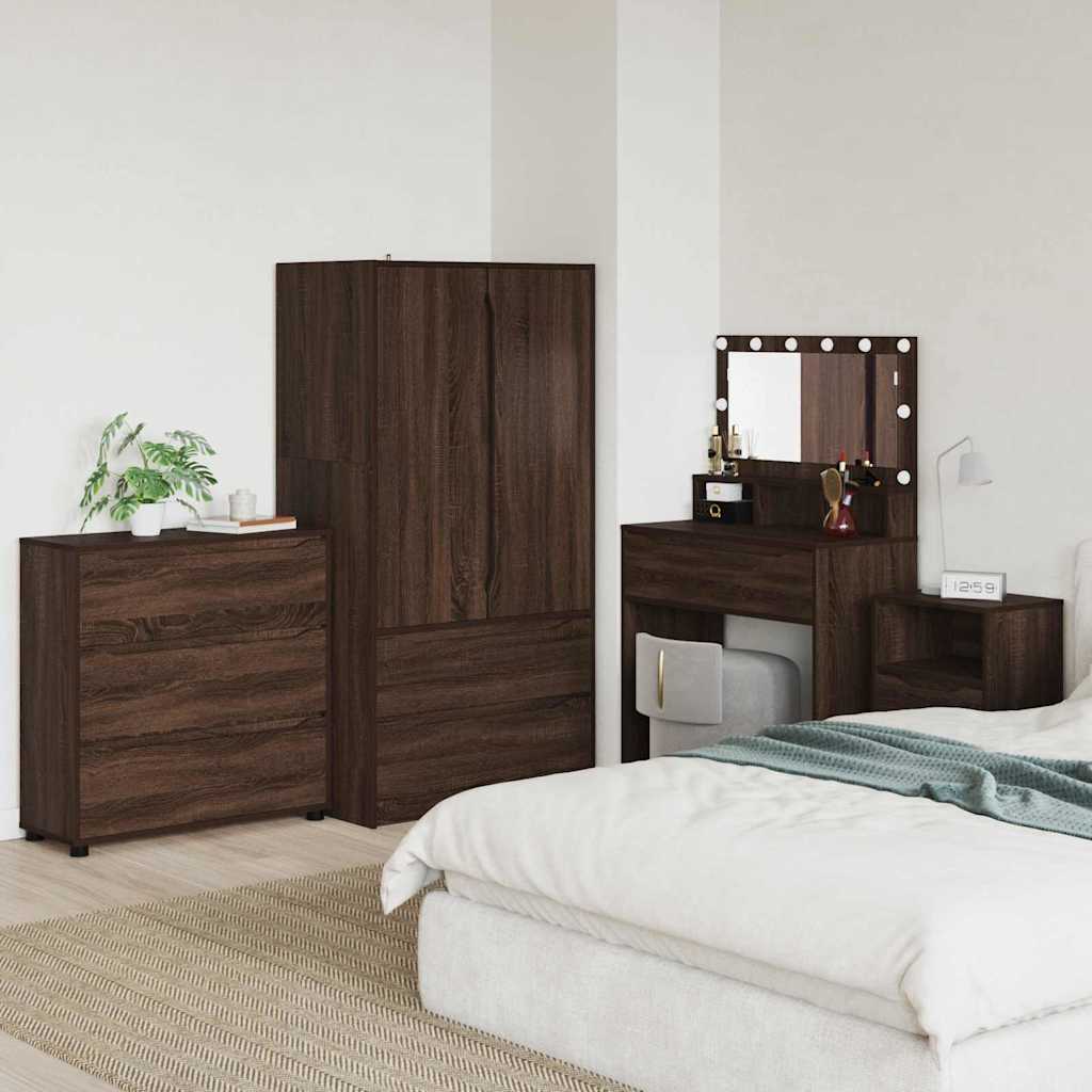 Opbergkast Bruin Eiken 80 x 31 x 81 cm Bewerkt hout
