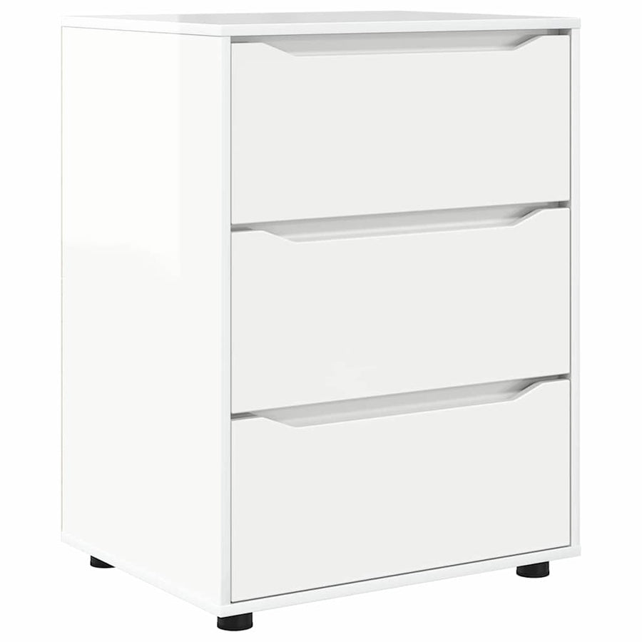 Opbergkast Hoogglans wit 60 x 48 x 81 cm Bewerkt hout
