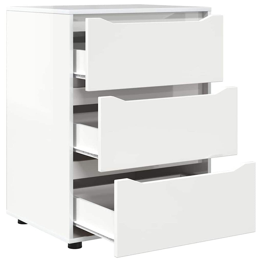 Opbergkast Hoogglans wit 60 x 48 x 81 cm Bewerkt hout