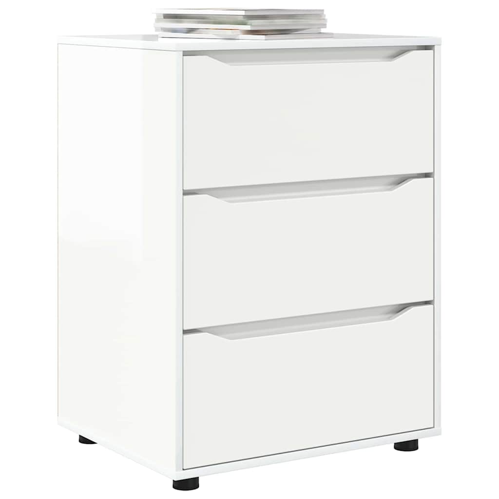 Opbergkast Hoogglans wit 60 x 48 x 81 cm Bewerkt hout