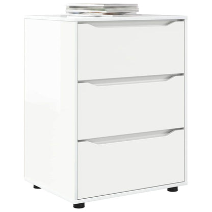 Opbergkast Hoogglans wit 60 x 48 x 81 cm Bewerkt hout