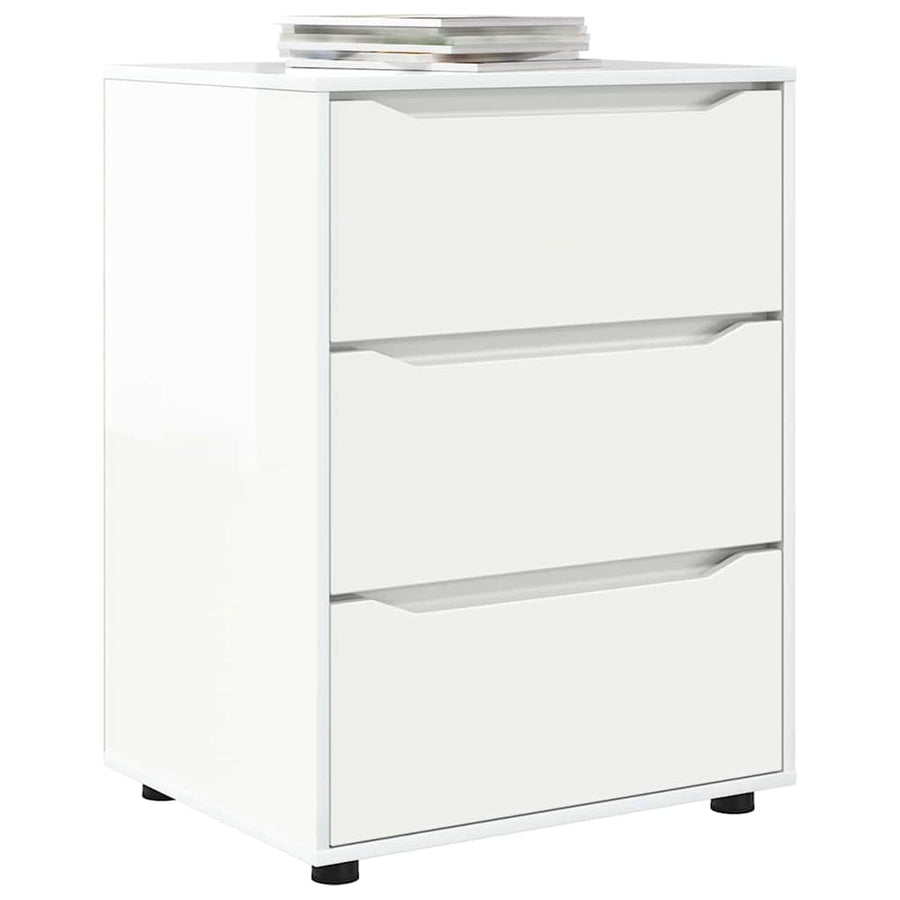 Opbergkast Hoogglans wit 60 x 48 x 81 cm Bewerkt hout