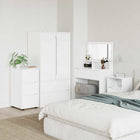 High-gloss white storage cabinet 40 x 48 x 81 cm Engineered wood