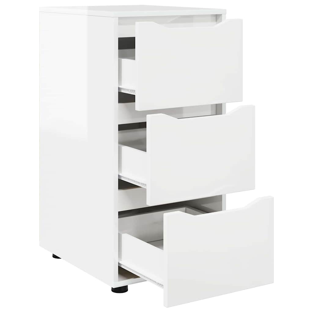Opbergkast Hoogglans wit 40 x 48 x 81 cm Bewerkt hout