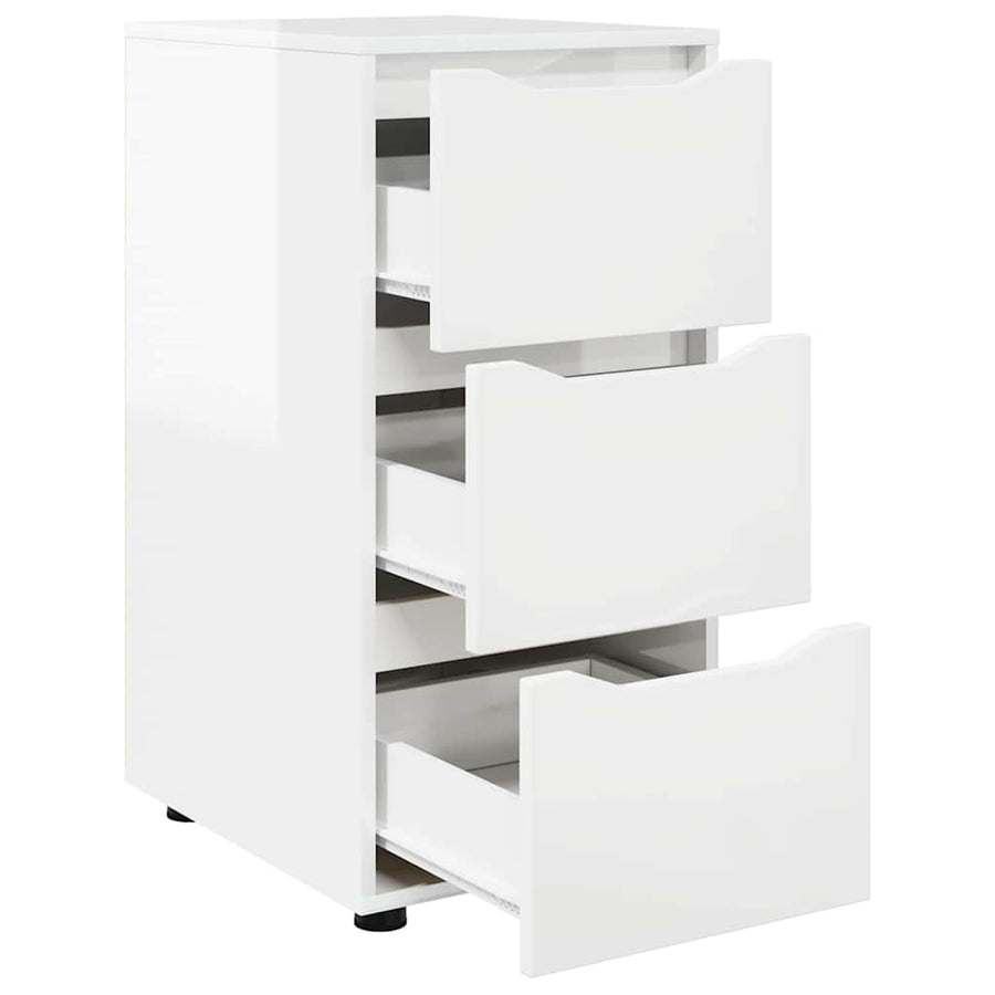 Opbergkast Hoogglans wit 40 x 48 x 81 cm Bewerkt hout