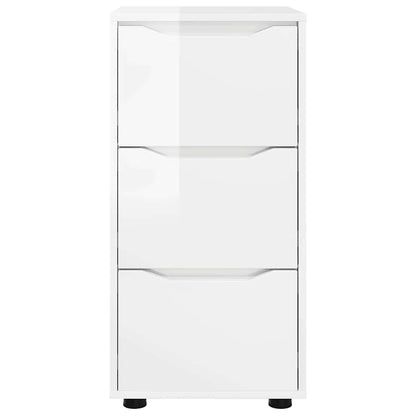 Opbergkast Hoogglans wit 40 x 48 x 81 cm Bewerkt hout